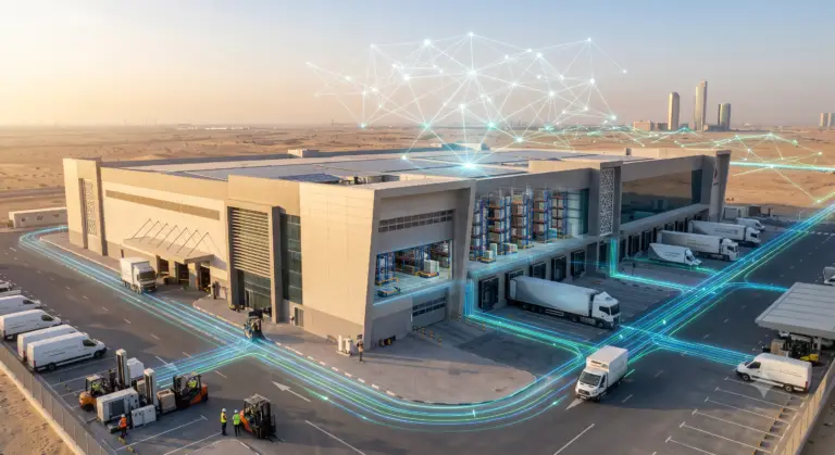 Automated smart warehouse logistics hub and ERP for trading business in the UAE